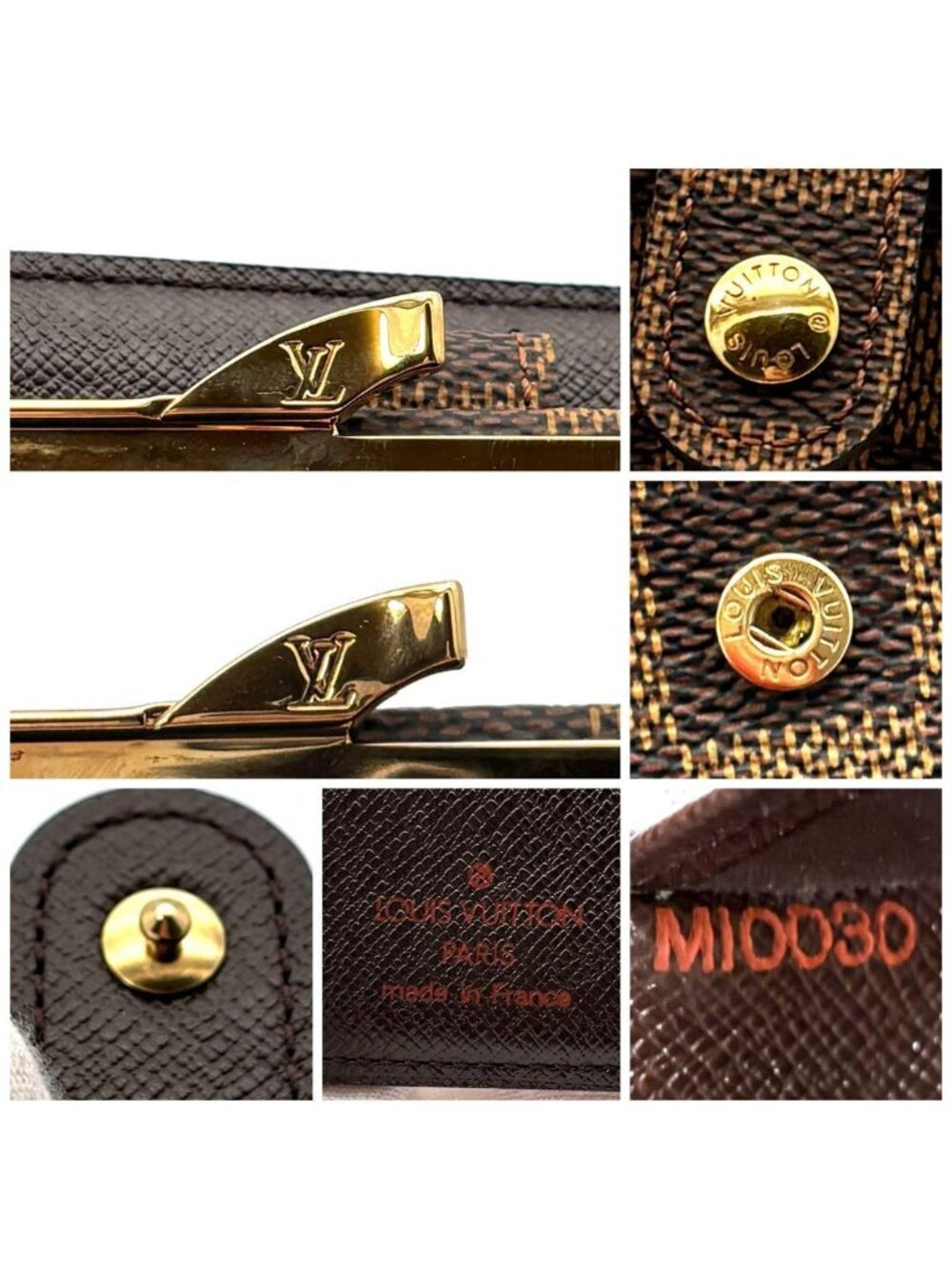 Louis Vuitton Wallet Kiss Lock Porte Monnaie Billets Viennois Damier Brown - Picture 9 of 11
